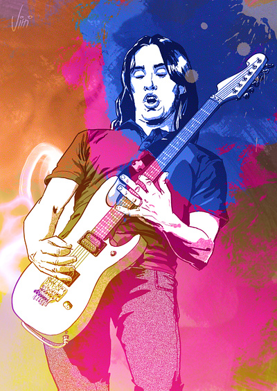 Bettencourt Splash coloring comic art comics digital art digital illustration digitalart guitar guitar player illustration music musician rock rockstar