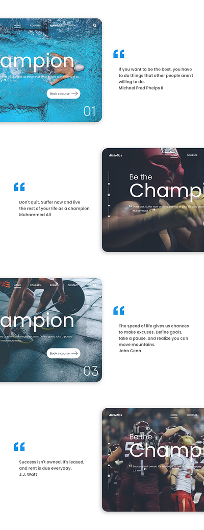 Athletics - Web Page adobexd champion champions championship design ui ux web webdesign website