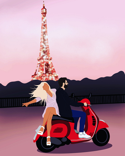 Paris art artist digital art digital illustration digitalart flat design illustration procreate