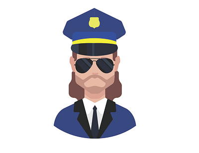 Police officer avatar avatar design face flat human logo police police officer policeman portrait vector