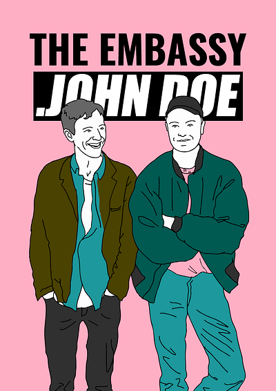 The Embassy 2d 2d art artwork concert poster graphic design green illustration illustrator john doe music art pink portrait illustration the embassy