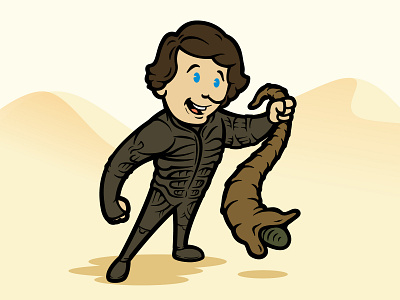 Six Fan Arts - Paul Atriedas adobe illustrator art cartoon design dune fantasy fantasyart illustration illustrator retro scifi scifiart sixfanarts vector