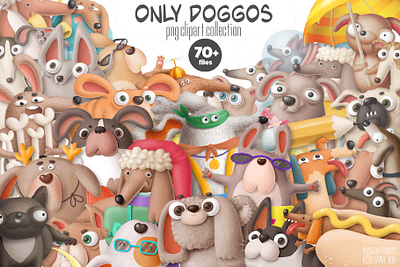 dogs bundle png animals cartoon character clipart creative market design dog dogs doodle illustration nursery png puppy