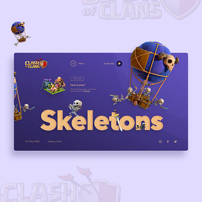 Skeleton UI design concept adobe design clash of clans design inspiration designer designs digital marketing digital painting game design game ui gamers logo design photoshop ui ui design uiux ux design ux research web design web designer web development