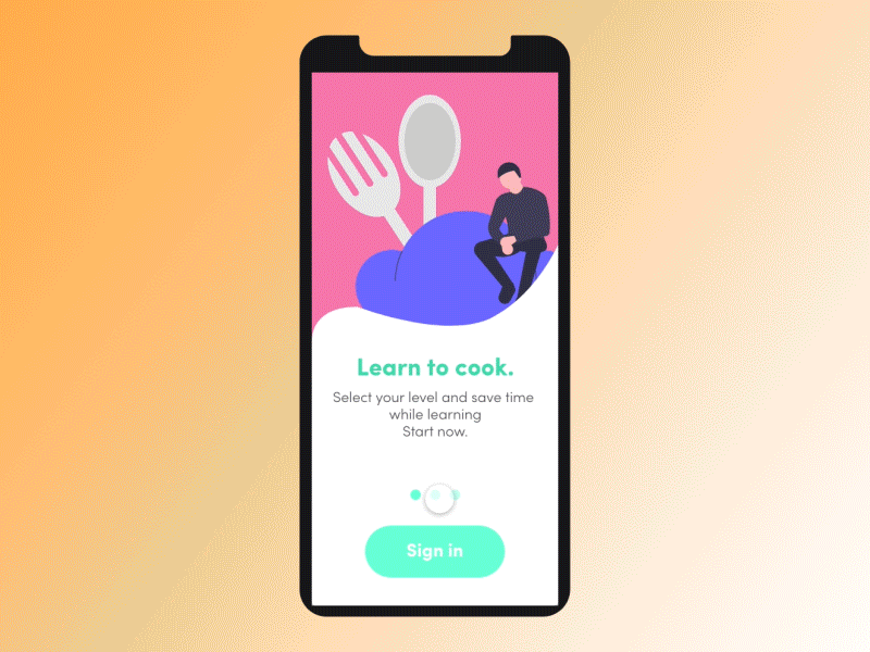CookingNow Interaction Sign In animation app cook cooking iphone login login screen mobile sign up ui ux welcome