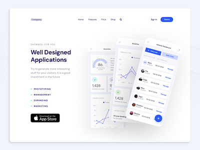 App showcase concept app design branding concept design landing page minimal mobile ui showcase ui