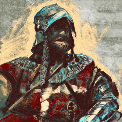 Color sketch art digital drawing fine art illustration knight knight rider oil painting portrait