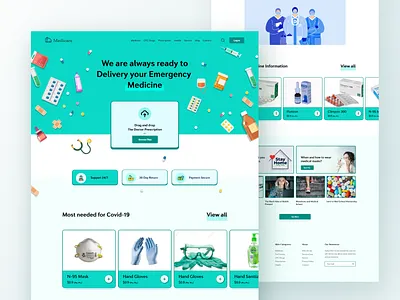 Medicine Shop corona covid 19 delivery doctor document drag and drop ecommerce illustration landing page medical medicine online shopping order shop ui upload ux design virus web web design