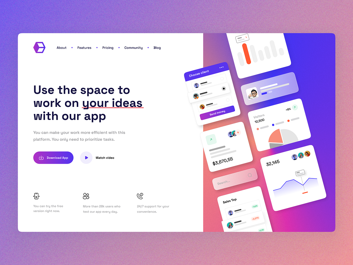 Mobile app home page by Layo on Dribbble