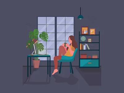 Relaxation Time colourfull design digitalart flat flat illustration flatdesign home icon illustration illustrator modern style ui ux vector web webdesign website work workspace