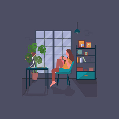 Relaxation Time colourfull design digitalart flat flat illustration flatdesign home icon illustration illustrator modern style ui ux vector web webdesign website work workspace