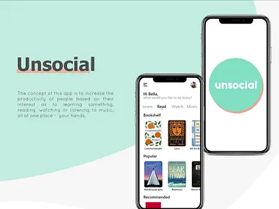 Unsocial Mobile App adobe illustrator adobexd app design illustration interaction minimal ui ux