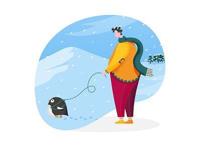 4 seasons autumn bird birds character design fall flamingo flat design grain illustration man penguin seasons spring stork summer swallow vector winter