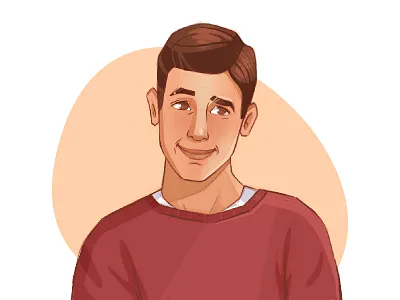 Ross Geller character design friends illustration portrait procreate ross tv show иллюстрация