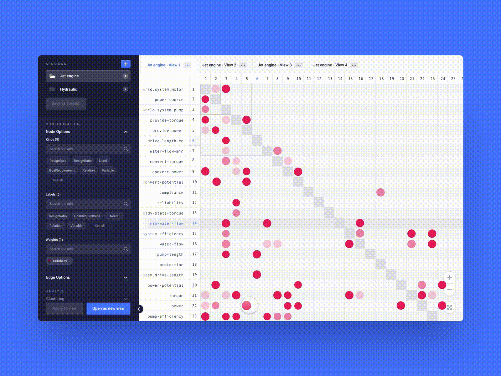 Animation side panel app complex dashboard industry interface intuitive physics side panel