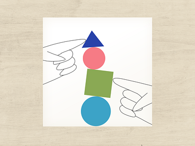 Life Balance 2 balance circle collage figures geometric geometric illustration hands triangle wood