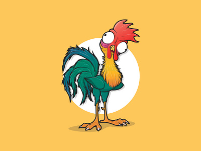 Hei Hei bold outline design designer disney flat friendly hei hei illustration illustrator minimal moana rooster ui vector