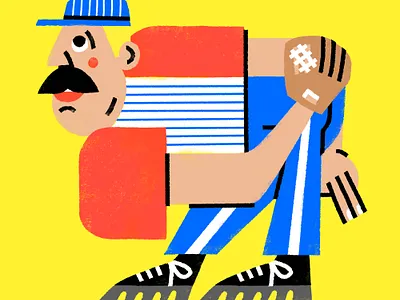 Pitcher abstract baseball character color colorful editorial illustration hand drawn human illustration mid century modern spot illustration vector