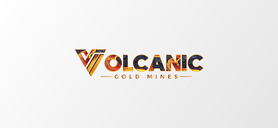 Volcanic Gold Mines Logo brand branding design flat logo logo design minimal typography