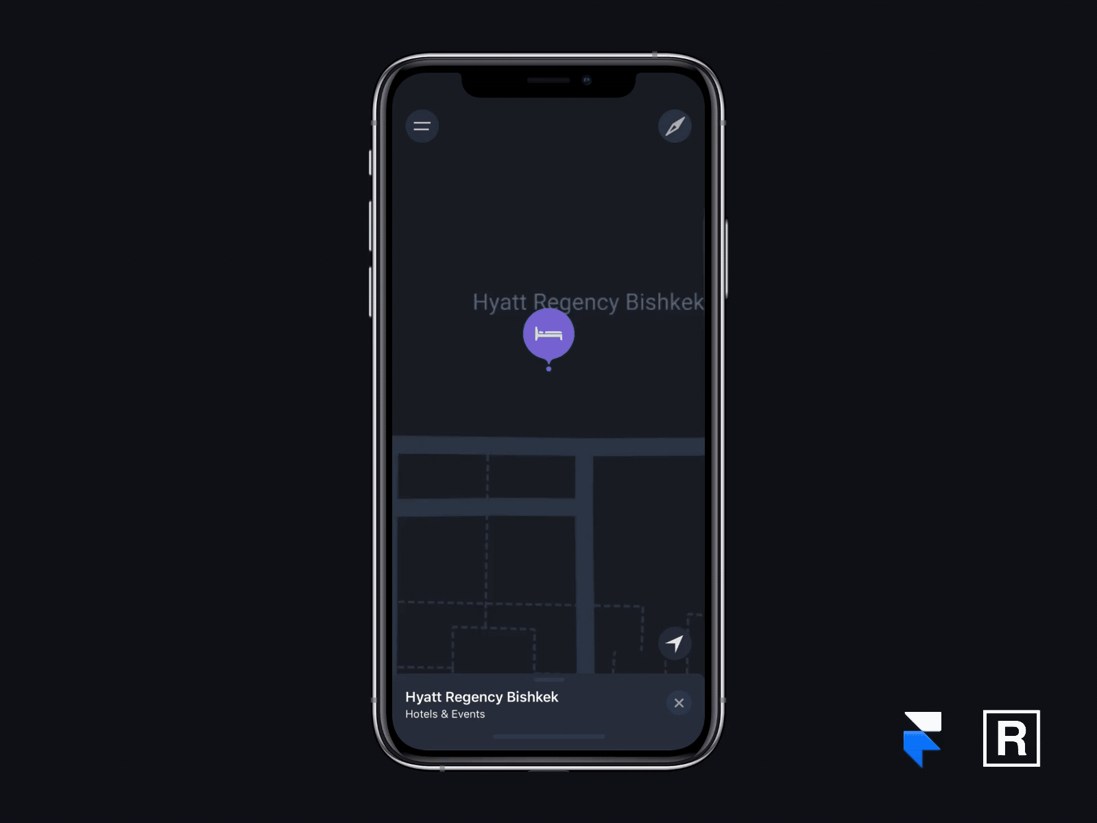 Redesign Maps.Me App ae app dark design design tool destination emoji framerx gif icon ios lottie map native prototype radflip redesign route ui ux