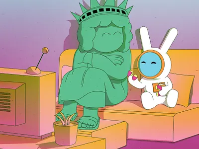 Quarantine illustration 1 characteranimation design illustration lockdown nyc pause qurantine spacerabbit spacerabbitstudio