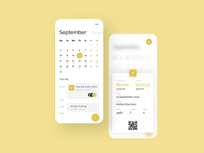 Calendar App app calendar card clean clean ui color concept dashboad design dribbble ios schedule schedule app task ticket travel travelling typography ui ux