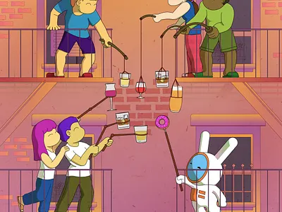 Quarantine illustration 4 characteranimation characterdesign design illustration lockdown nyc qurantine spacerabbit spacerabbitstudio