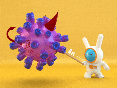 Social distance 3danimation animation characteranimation characterdesign cinema4d loopable motiondesign motiongraphics spacerabbit spacerabbitstudio