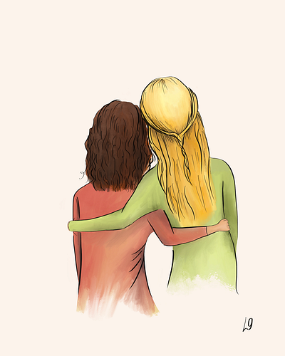 Friends digitial drawing editorial illustration friendship illustration procreate