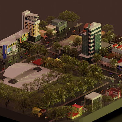 Makassar City 3d 3d art 3drender 3drendering blender blender 3d blender3d blender3dart blendercycles building city indonesia indonesia designer isometric isometric design isometric illustration makassar sunrise sunset