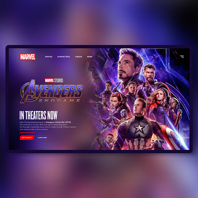 Avengers Endgame UI app art design icon type ui ux vector web website