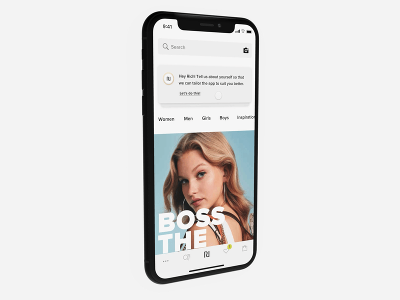 River Island App: Messaging Widgets app ecommerce mobile ui ui design ux ux design