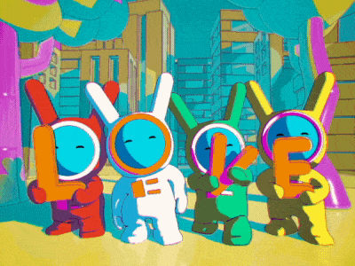 LOVE 3danimation animation characteranimation characterdesign cinema4d loopable motiondesign motiongraphics spacerabbit spacerabbitstudio