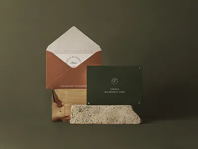 Stationary design for Firvale Wilderness Camp branding card color design logo stationery typogaphy typography vector
