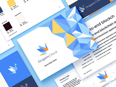 Origami Cloud Branding app app design blockchain brand design brand guideline brand identity brand identity branding brand identity design cloud logo origami paper crane visual identity