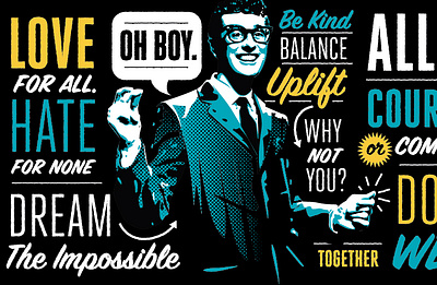 Type Mural buddyholly buddyholly design mural portrait type