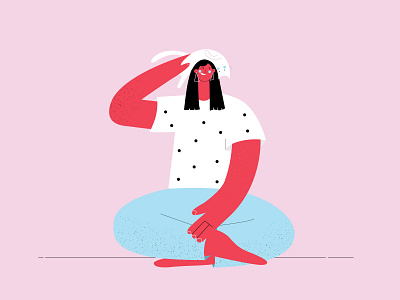 Girl with cat ai cat cats character characterdesign design design art flat illustration playing vector