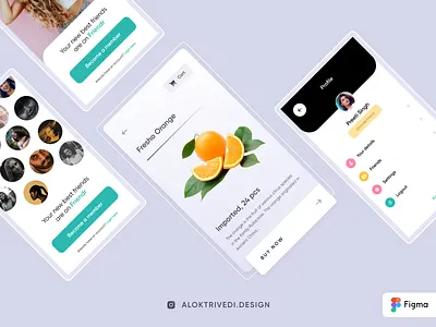 Social & Fruits App app app design design fruits social social app ui ui kit ui kits uiux ux
