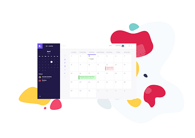 kal-today ( monthly view ) v0.1 app calendar daily 100 challenge dailyui design desktop desktop app flat flatdesign javascript linux mac managment month time ui ux web windows