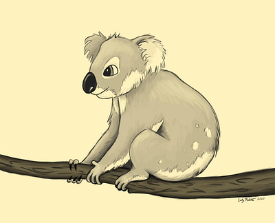 Koala sketch digital art digital illustration digital painting illustration koala koala bear photoshop sketch tan tree