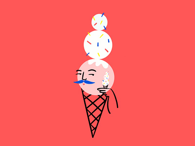 I see you see me scream for ice cream 👅👀 design doodle funny ice cream ice cream cone illo illustration lol procreate sketch smirk sprinkles