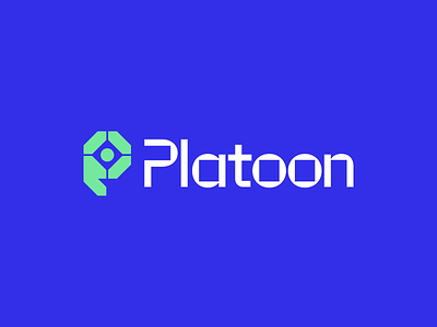 Platoon Logo Design blockchain brand branding design futuristic group icon logo logodesign management manager marketing minimal p letter smart social team tech
