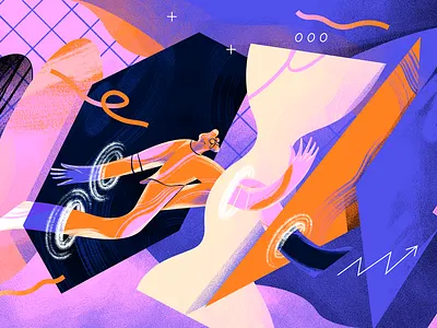 SUPER HI! The Creative Freelancer's Guide to Getting Clients app character freelancer illustration shapes virtual reality virtual world