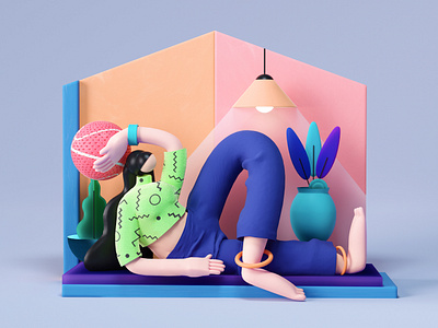 Still Stay Home 3d c4d illustration visual