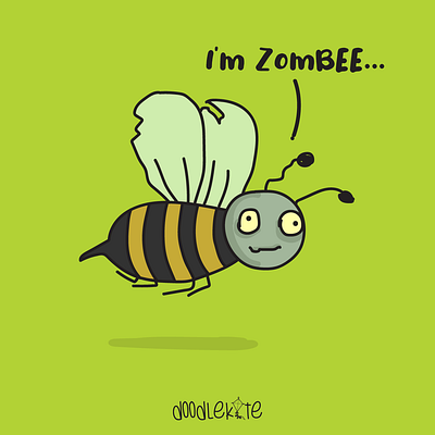 ZOMBEE adobe bee design doodlekite flat illustration illustrator minimal vector virus warmcolors zombee zombie zombies