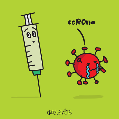 CORONA adobe corona cry design doodlekite flat illustration illustrator minimal pain romeanscry syringe vector warmcolors