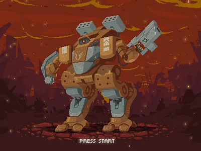 Mech 01 16bit artwork gameart gamedesign gamedev illustration mech mecha oldschool pixel pixelart pixelartist retro retrogaming robot