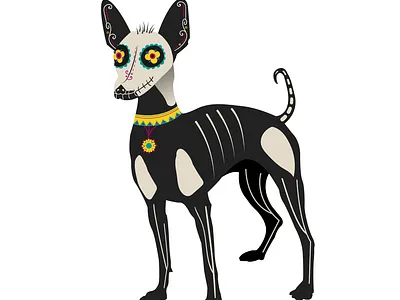 Dia de muerto cat day of the dead dia de los muertos dia de muertos dog flat design illustration macaw mexico quetzal rooster skeleton vector