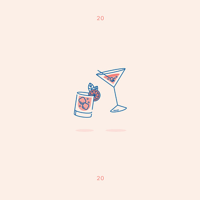 Cheers Illustration beverage cheers clean cocktail design drink flat food glass glasses icon illustration lines martini vector