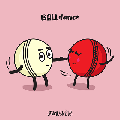 BALL DANCE adobe ball balldance balls dance design doodlekite flat illustration illustrator minimal vector warmcolors